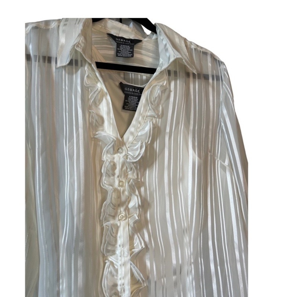 George ME Designs By Mark Eisen Long Sleeve Button Down Women’s Dress Shirt - Picture 2 of 7